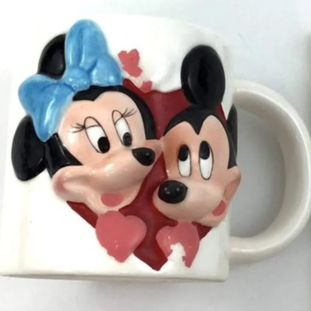 VTG Disney Mickey and Minnie Mouse Heart and Love Valentine Coffee Mug Numbered